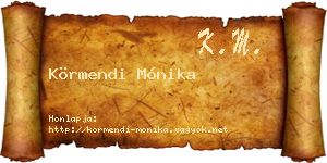 Körmendi Mónika névjegykártya