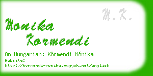 monika kormendi business card